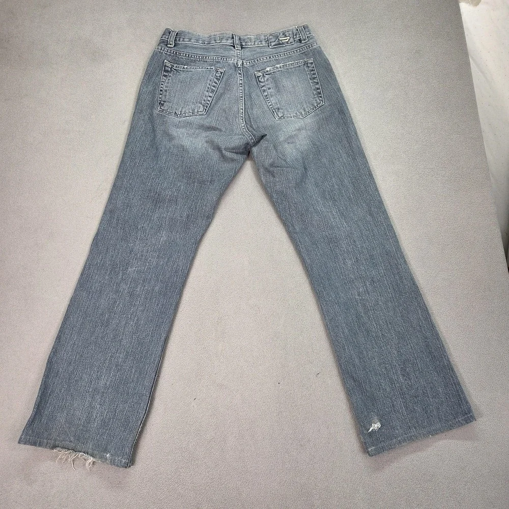 Diesel Jeans Mens Light Blue Straight Button Fly Faint Stains Hem Fits 28x30‎